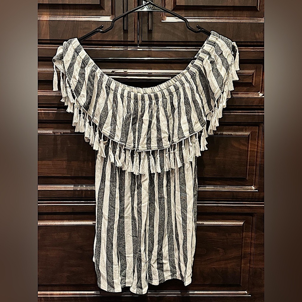 Kori Black and White Striped Blouse